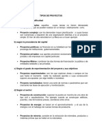 Tipos de Proyectos