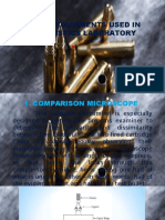 List of Equipments Used in Ballistics Laboratory