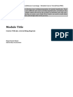 Module Handbook Template