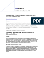 La Objetividad y La Subjetividad en El Desarrollo de La Ciencia de La Información