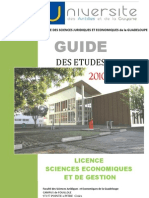 Guide Des Études 2010-2013 Licence Sciences Economiques Et de Gestion