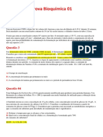 Prova Bioquímica I Unidade PDF