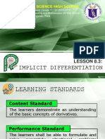 Lesson 8.3 Implicit Differentiation and Related Rates