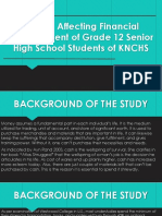 Factors Affecting Financial Management of Grade 12 Senior