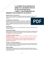 Guía Técnica Sobre Trazabilidad e Incertidumbre en Los Servicios de Calibración de Manómetros