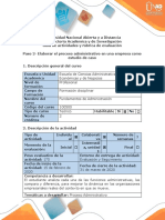 Guía de Actividades y Rubrica de Evaluación - Paso 2 - Elaborar El Proceso Administrativo en Una Empresa Como Estudio de Caso