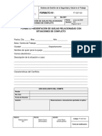 FT-SST-021 Formato para Presentar Quejas Relacionadas Con Situaciones de Conflicto