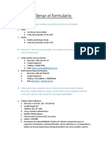 Datos para Llenar El Formulario