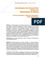 Profissionalização Das Campanhas Eleitorais Metodologia de Estudo