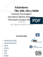 Estándares ANSI, ASTM, DIN, ISO y NOM