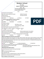 English Olympiad Worksheet of Class - VI