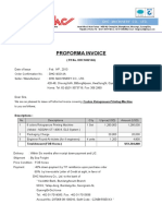 Proforma Invoice For 8 Colors Printing Machine