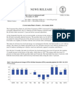 C P I - O 2010: Transmission of Material in This Release Is Embargoed Until 8:30 A.M. (EST) Wednesday, November 17, 2010