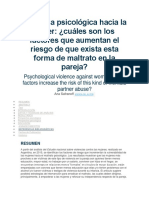 Violencia Psicológica Hacia La Mujer