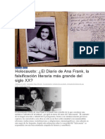 Ana Frank Falsificación Literaria