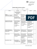 10th FCE Speaking Rubric Part One and Part 2