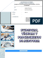 Evidencias, Tecnicas y Procedimientos de Auditoria