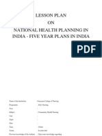 LESSON PLAN ON Five Year Plans in India