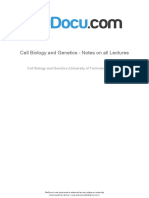 Cell Biology and Genetics Notes On All Lectures PDF