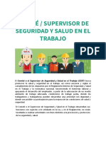 Comité o Supervisor de Seguridad y Salud en El Trabajo