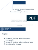 Melita Kovacevic, Vice-Rector, University of Zagreb, "Research Funding With The European Research Area (ERA) : Towards University Excellence"