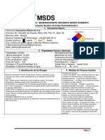 Hoja de Seguridad y Ficha Tecnica de Desengrasante Organico Grado Alimento