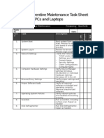 Sample Preventive Maintenance Task Sheet