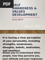 Self Awareness Values Development