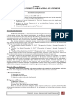 Module 2 - Income Statement and Capital Statement