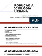 Aula I - Introdução À Sociologia Urbana