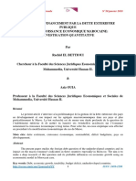 L'impact Du Financement Par La Dette Exterieure Publique Sur La Croissance Economique Marocaine - 2018