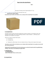 Carton BOX SPECIFICATION