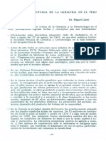 Historia No Comentada de La Geriatría en El Perú