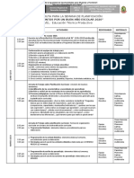 Hoja de Ruta Semana Planificacion 2020