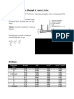 Experiment (5) : Flow Through A Venturi Meter:: Objective: Equipment