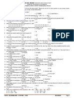 GenEd Mathematics Pretest With KEY