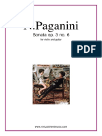 Paganini - Sonata Op.3 No.6 For Violin & Guitar PDF