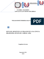 Disciplina de Sintaxe, Semântica e Pragmática Da Língua Brasileira de Sinais - Libras