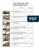 Price List Excavator Lovol 2019 - 2020