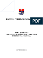 Reglamento de Carrera Académica de La Escuela Politécnica Nacional Con Reformas