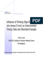 2mm Vs 8mm Charpy Striker Edge Radius