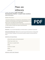 Lesson Plan On Photosynthesis