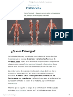 Fisiología - Concepto, Clasificación y Características