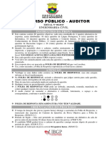 Ibgp 2015 Prefeitura de Belo Horizonte MG Auditor Engenharia Civil Prova