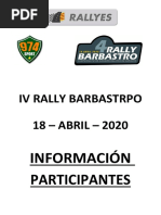 Información Participantes - IV Rally Barbastro