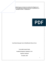 Análisis de Calidad de Agua en El La de Conexión Del Río Bogotá Con El Embalse Del Muña para La Identificación de Impactos Generados A La Población en El Municipio de Sibaté - Cundinamarca