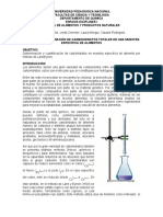 Determinación de Carbohidratos Totales en Una Muestra Específica de Alimentos