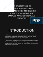 The Relationship of Motivation To Academic Performance of Senior High School It Students in A Sampled Private School A.Y. 2019-2020