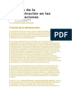 Función de La Administración en Las Organizaciones