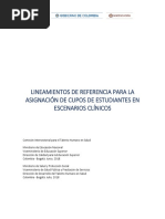 Lineamientos de Referencia para Asignacion de Cupos de Estudiantes en Escenarios Clínicos